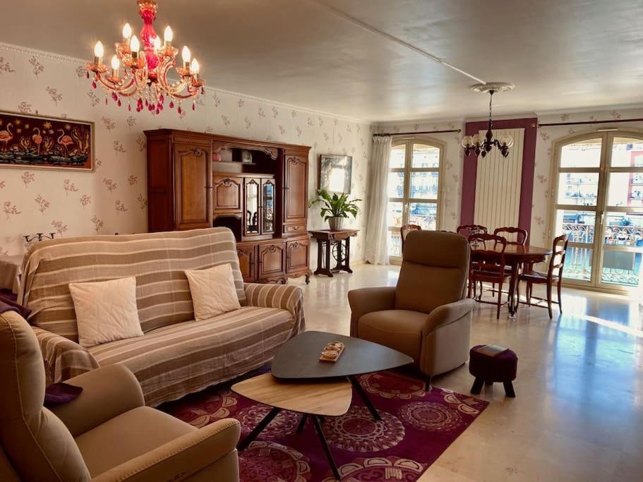 "Georgio" Grand Appartement Traversant Avec Vue Canal Et Parking Sète Kültér fotó